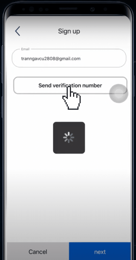 send vertical number smart solity app